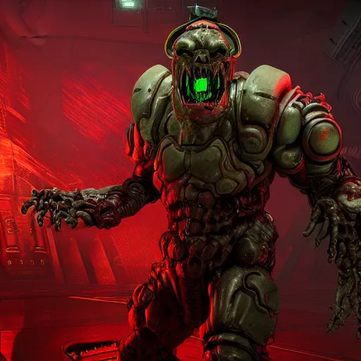 Image similar to Cyber Mancubus from Doom Eternal, 4k digital art, Doom, hyper realistic, HD