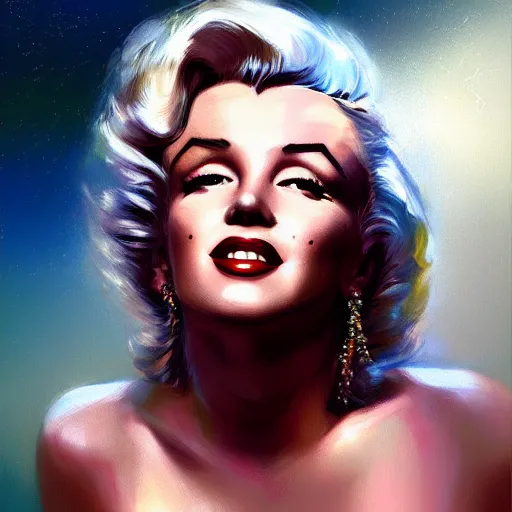 Image similar to Marilyn Monroe portrait, hyperrealism, no blur, 4k resolution, ultra detailed, style of Anton Fadeev, Ivan Shishkin, John Berkey