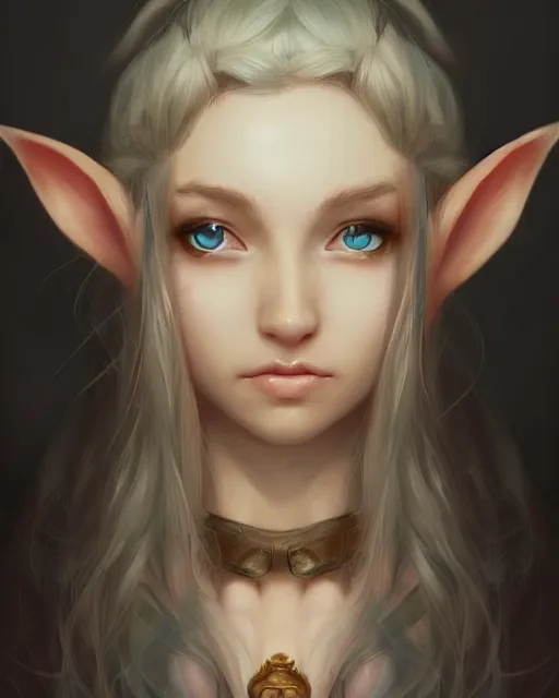 Image similar to a portrait of an elf princess, face in detail, by Ross Tran. trending on cgsociety.