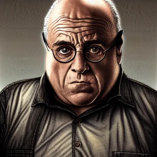 Image similar to hyperrealistic mixed media high resolution image of Danny DeVito in Total Recall as an alien, stunning 3d render inspired art by István Sándorfi and Greg Rutkowski and Unreal Engine, perfect symmetry, dim volumetric lighting, 8k octane beautifully detailed render, post-processing, extremely hyper-detailed, intricate, epic composition, highly detailed attributes, highly detailed atmosphere, full body shot, cinematic lighting, masterpiece, trending on artstation, very very detailed, masterpiece, stunning, flawless structure, lifelike texture, perfection,