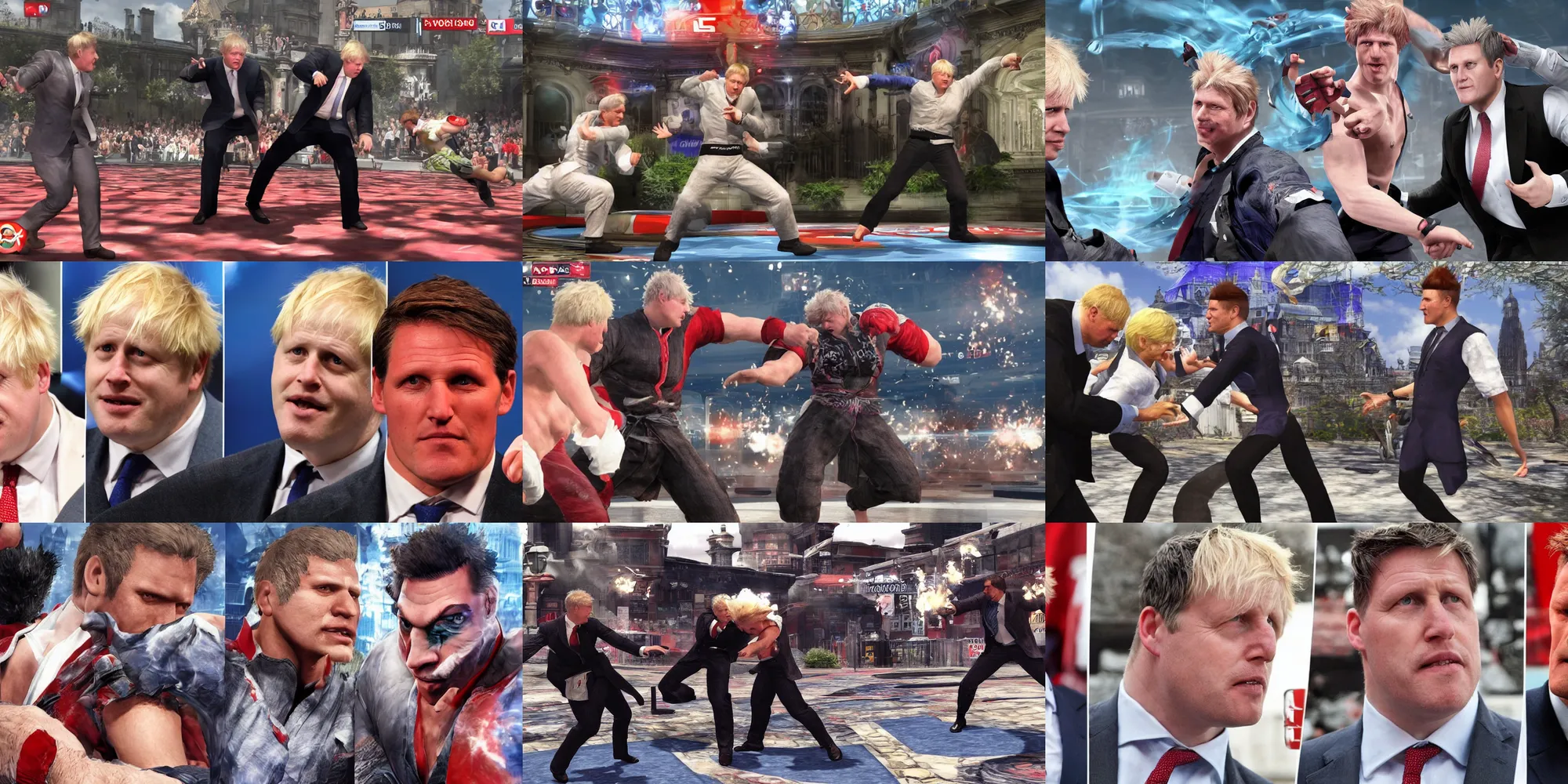 Prompt: boris johnson vs keir starmer in tekken