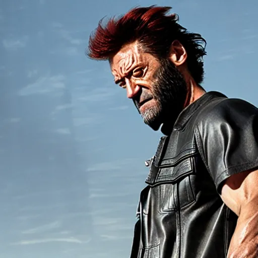 Image similar to wolverine in the sons of anarchy 4 k detailed super realistic