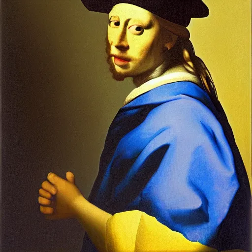 Image similar to portrait of Rick Sanchez, Johannes Vermeer, beautiful, high resolution,