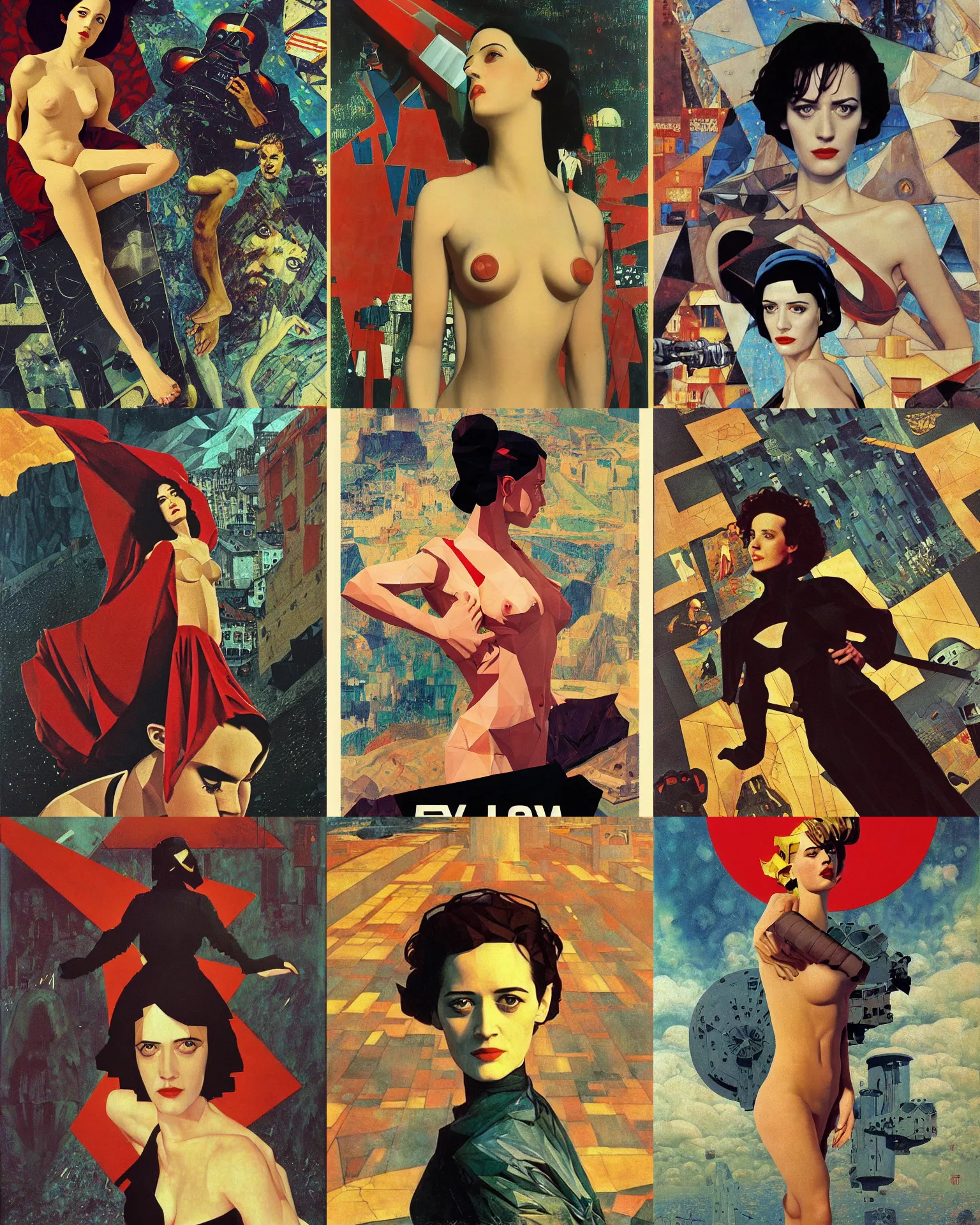 Prompt: low poly, low poly, low poly, industrial, soviet painting, eva green, star wars, social realism, barocco, Frank Frazetta, Denis Sarazhin, klimt, Dean Ellis, Detmold Charles Maurice, gustav klimt, levitation, movie poster 1993 anime