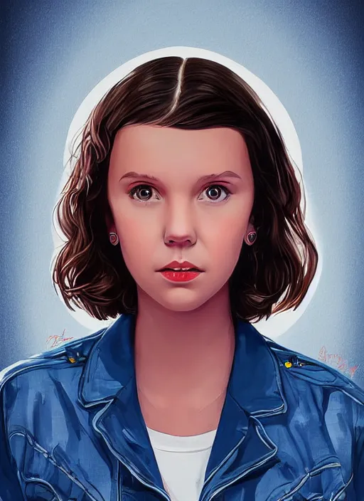 Image similar to Portrait of Millie Bobby Brown by RossDraws