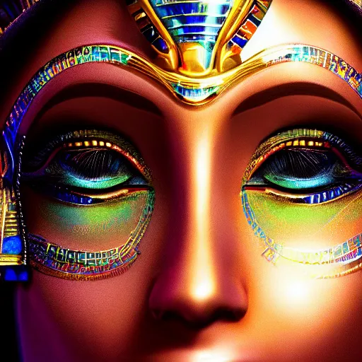 Image similar to highly detailed close up portrait of Nut, egyptian goddess of the night sky, concept art, character art, studio lightning, bright colors, intricate, masterpiece, photorealistic, hiperrealistic, sharp focus, high contrast, Artstation HQ, DeviantArt trending, 4k UHD, Unreal Engine 5