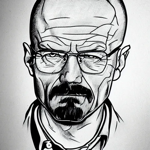 Prompt: Walter white in a manga drawing, detailed