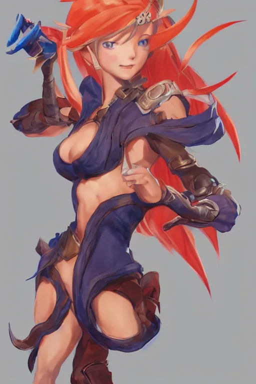 Image similar to Nina from breath of fire 4 for blade and soul concept art on a render by the artist Hyung tae Kim , Jiyun Chae, Joe Madureira, trending on Artstation by Hyung tae Kim, artbook, Stanley Artgerm Lau, WLOP, Rossdraws