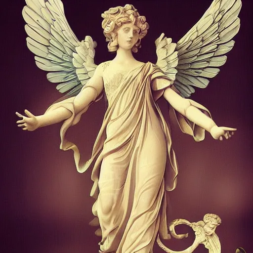 Prompt: a beautiful, elegant and ornate angel of technology