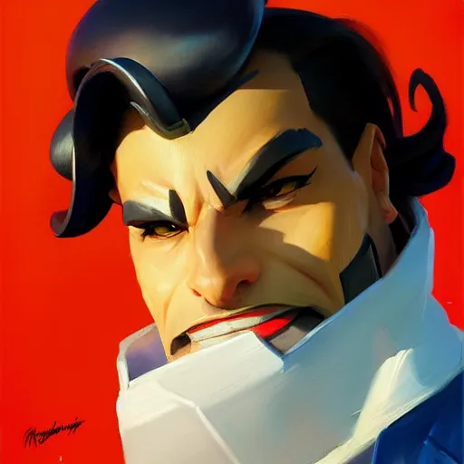 Image similar to greg manchess portrait painting of casino mouth as overwatch character, medium shot, asymmetrical, profile picture, organic painting, sunny day, matte painting, bold shapes, hard edges, street art, trending on artstation, by huang guangjian and gil elvgren and sachin teng