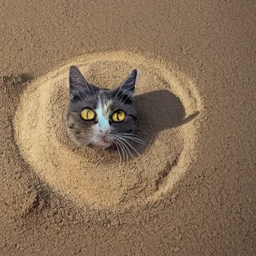 Prompt: a sand picture of a cat