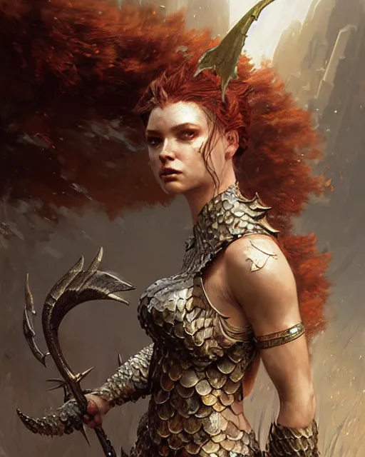 Image similar to a fierce mermaid princess in full armor, fantasy character portrait, ultra realistic, concept art, intricate details, highly detailed by greg rutkowski, gaston bussiere, craig mullins, simon bisley