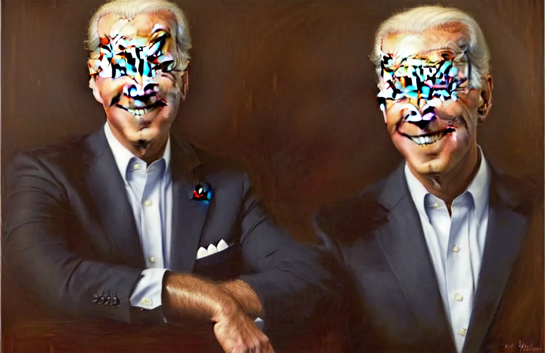 Image similar to portrait of joe biden!!!!!!!!!!!!!!!!!!!!!!!!!!!, detailed face, detailed painting,, epic lighting, by ilya repin, phil hale and kent williams