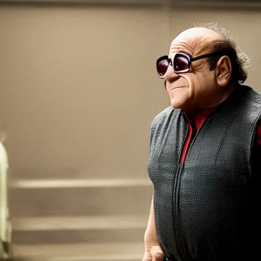 Prompt: film still of Danny DeVito as colossus in deadpool (2016)