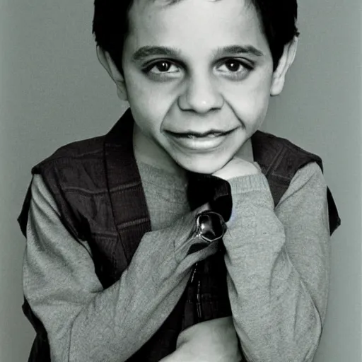 Prompt: fashion photo of ralph macchio as a midget