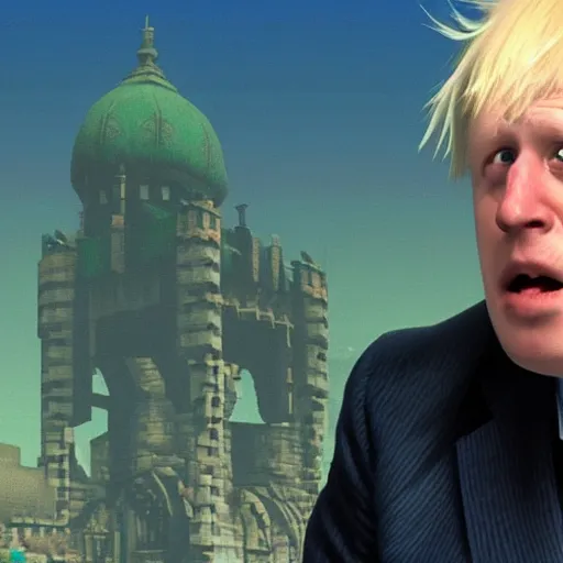 Image similar to Boris Johnson in Zelda 3d, gameplay footage