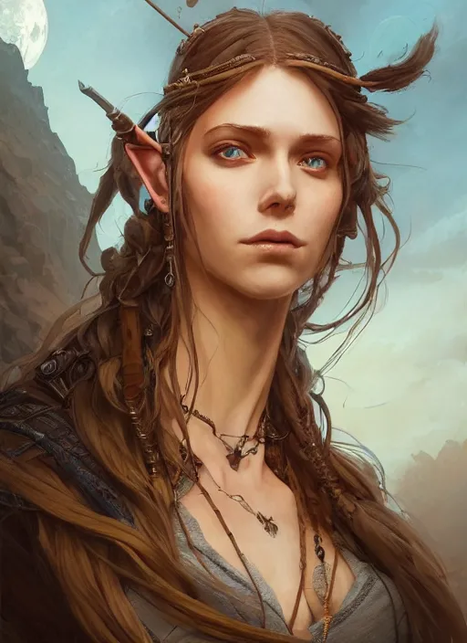 highly detailed portrait of a half - elf woman pirate | Stable ...