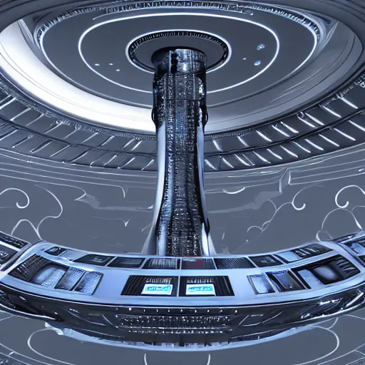 Image similar to star trek USS enterprise in Rococo style, symmetry, parametric, 8k, HDR, CG Society