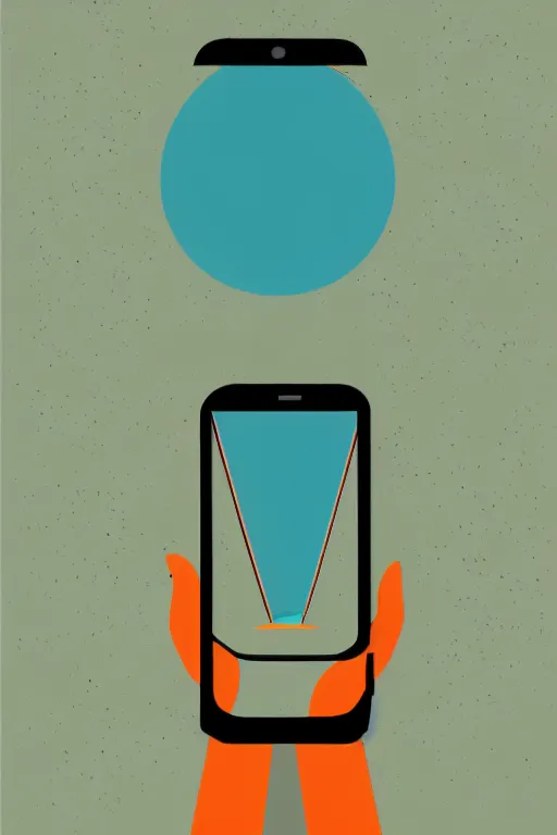 Image similar to minimalist boho style art of a smartphone, illustration, vector art