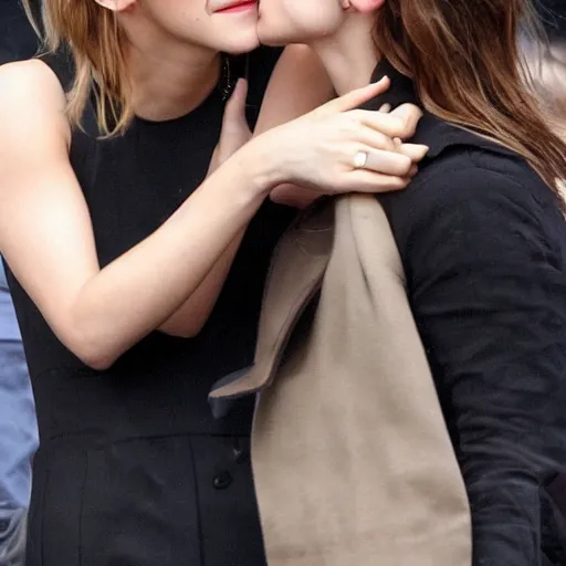 Image similar to emma watson whispering secret to a friend