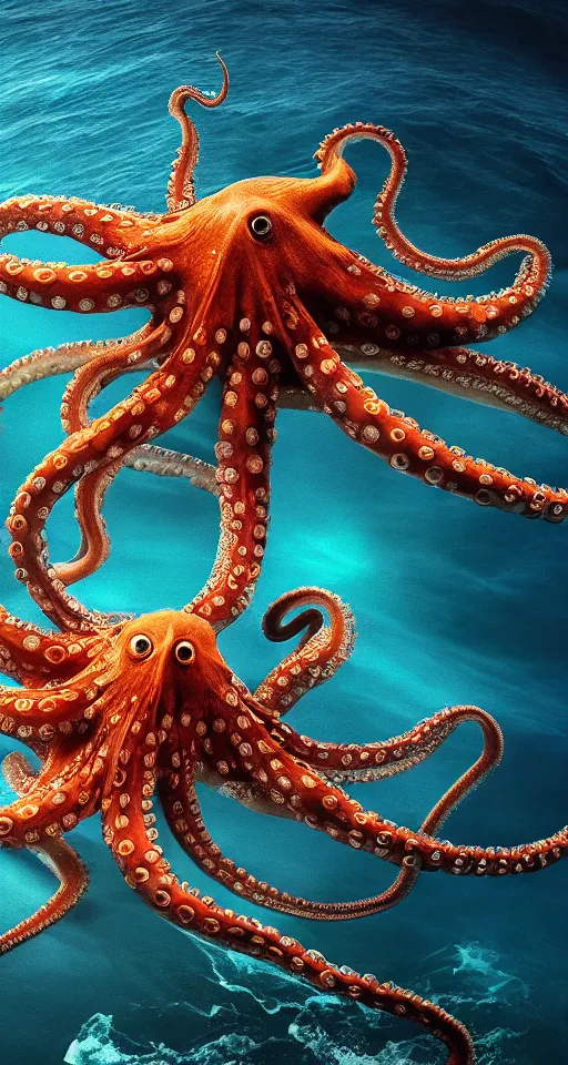 Prompt: A octopus in the ocean centered-photograph film still, dynamic action pose, National Geographic, insane detail, intricate, highly detailed, Zeiss Lens, DSLR photography, smooth, sharp focus, Unreal Engine 5, Octane Render, Redshift, depth of field 8K