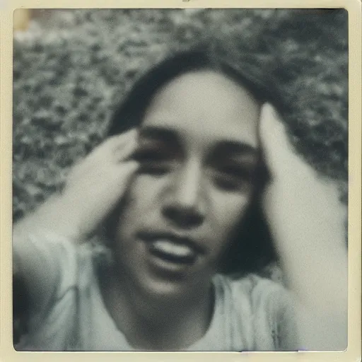 Prompt: last selfie on earth, polaroid, scratch and dust