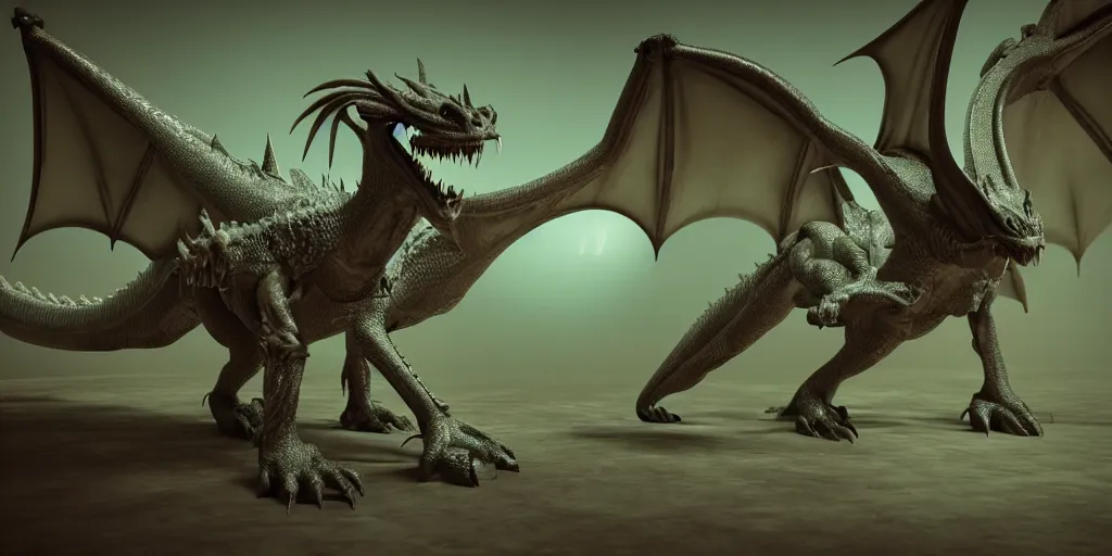 Image similar to a dragon with alien mutations, octane render, 3D