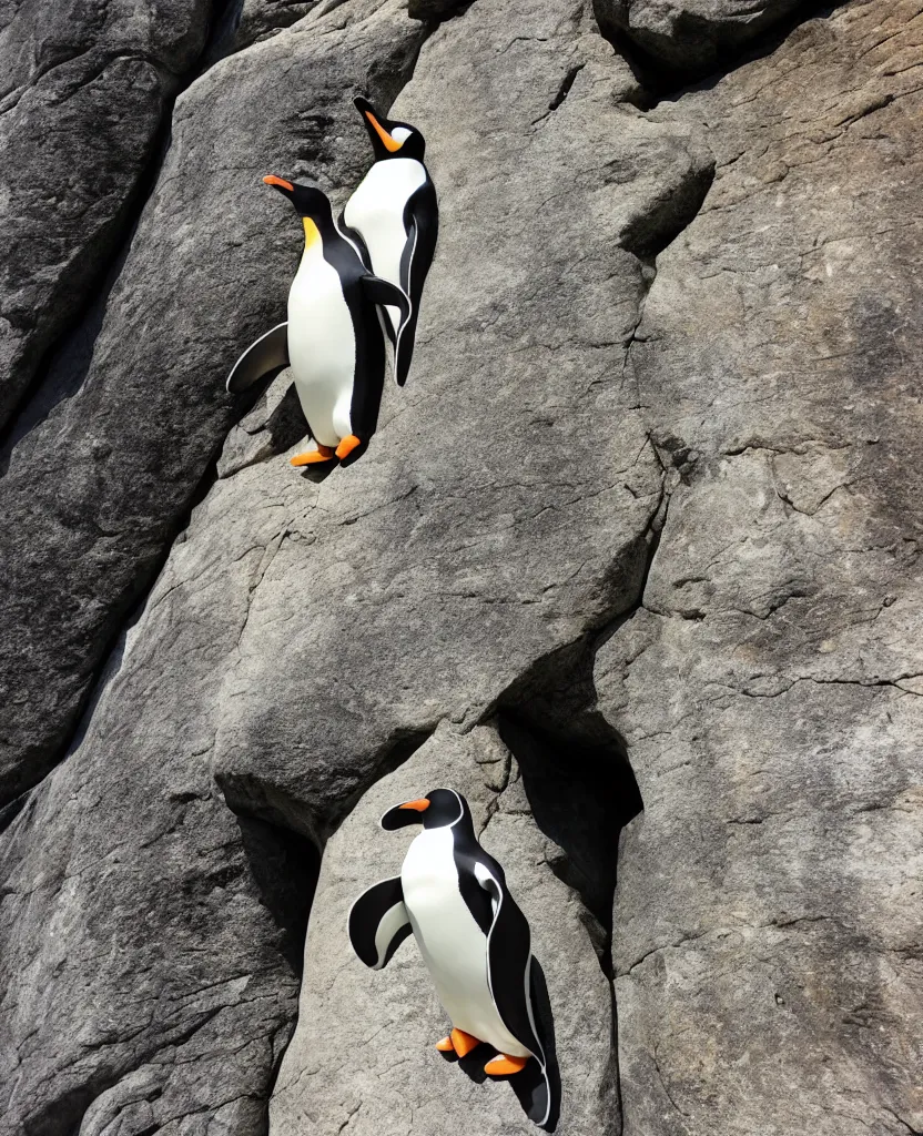 Image similar to a rock climbing hold in the shape of a penguin