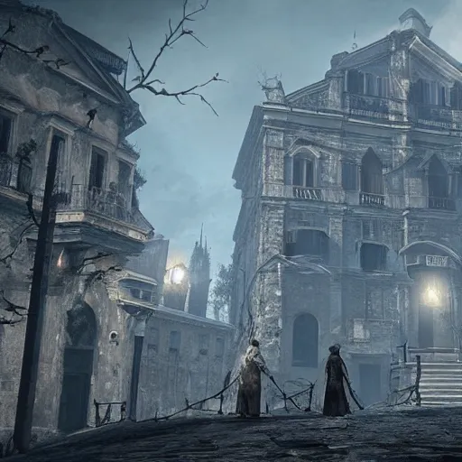 Image similar to l'aquila in italy but it's yharnam from bloodborne