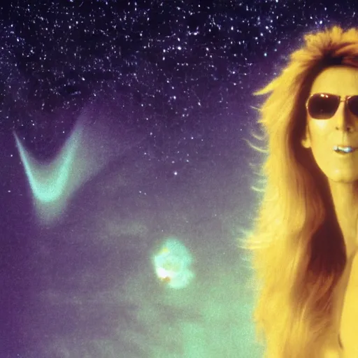 Image similar to celine dion melts into mercury in the desert, sci fi from the 8 0's photography, 4 k ultradetailed