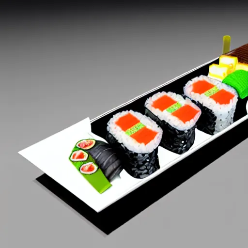 Image similar to a computer made from sushi, 4 k photorealistic