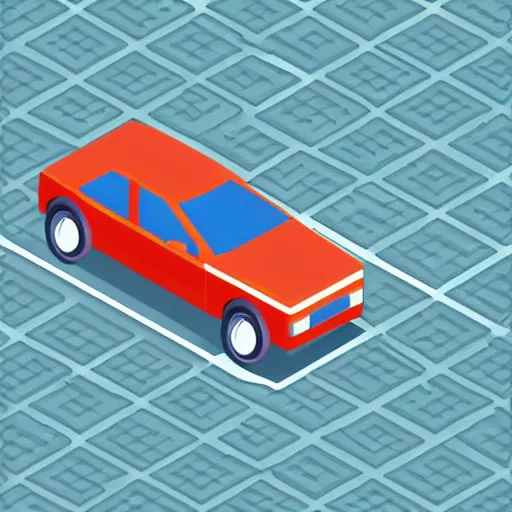 Image similar to pixel art isometric drawing, car, detailed