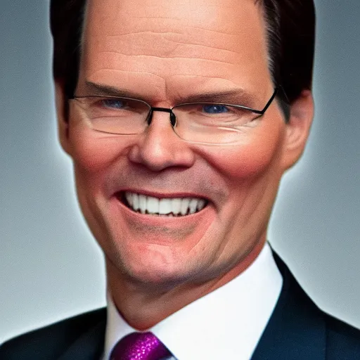 Prompt: Dwight Schrutte blended with a beet