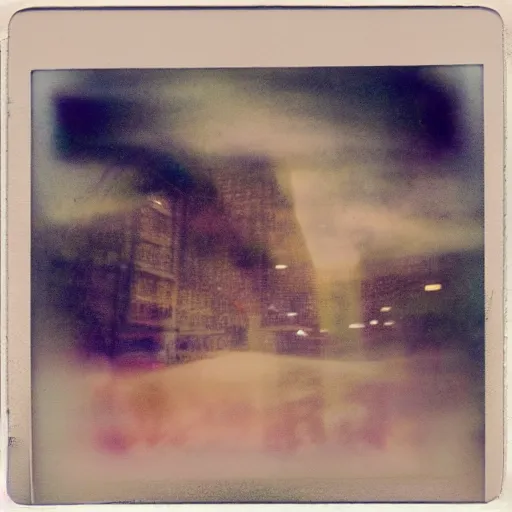 Image similar to polaroid of an artist dream double exposure