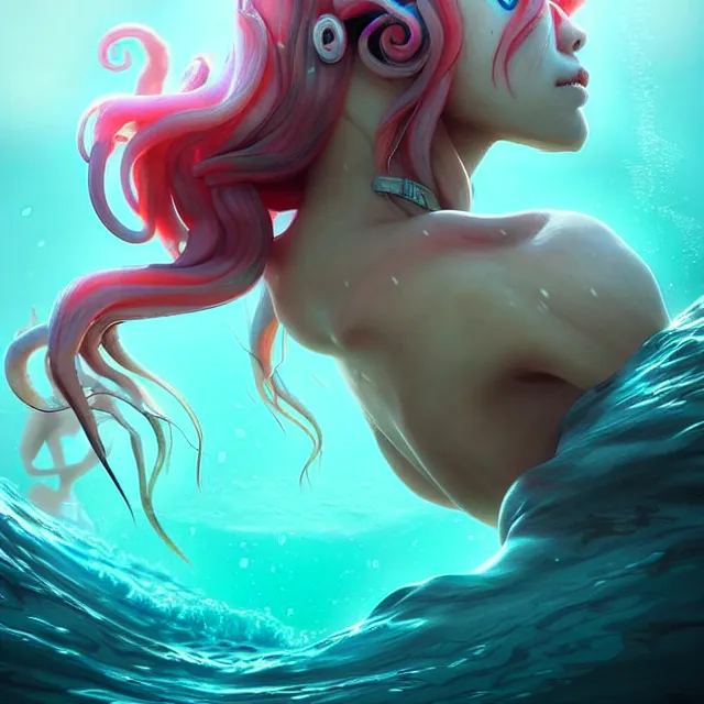 Prompt: epic professional digital art of 🪱🦑🧜🏻‍♀️,best on artstation, cgsociety, wlop, Behance, pixiv, astonishing, impressive, outstanding, epic, cinematic, stunning, gorgeous, much detail, much wow, masterpiece.