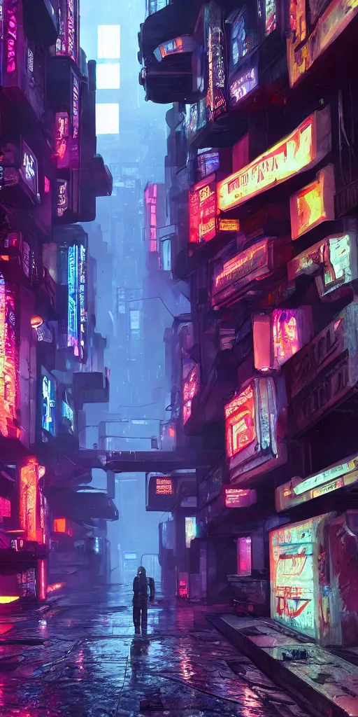 Image similar to cyberpunk alley from blade runner 2 0 4 9 drawn by jack kirby, 8 k, raytracing, unreal engine 5,
