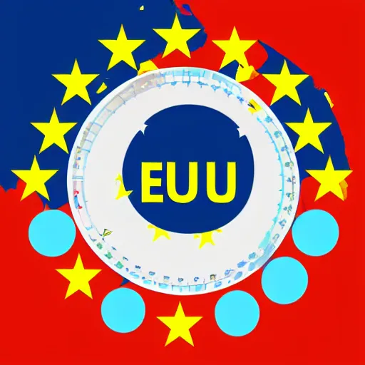 Prompt: a modern concept flag of the eu as a federation, digital art, vector art, hard edges