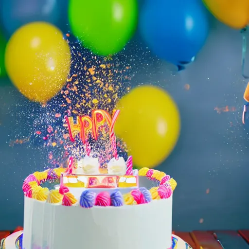 Prompt: someone blowing out a birthday cake, photorealistic, 3 5 degree shot, movie still