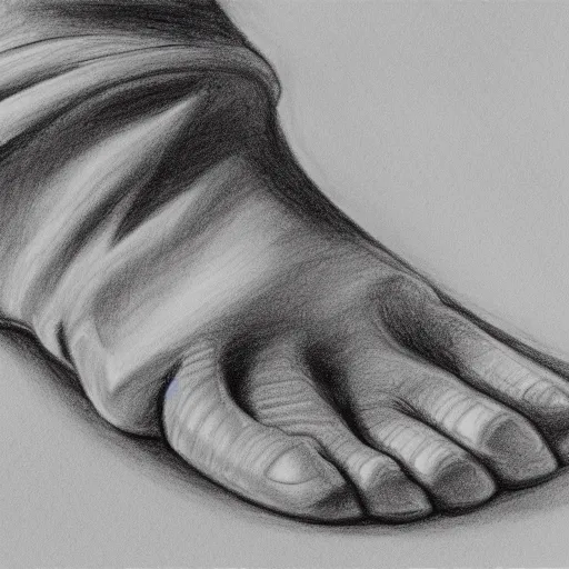 Prompt: drawing of a foot, highly detailed, 4k