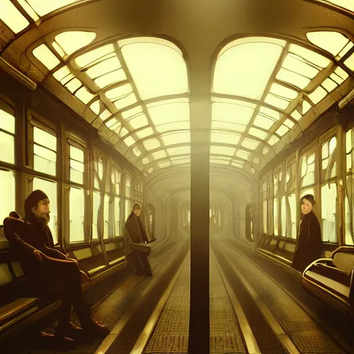 Image similar to retro futuristic vintage train station, atmospheric lighting, painted, intricate, volumetric lighting, beautiful, daytime, sunny weather, slight overcast, sharp focus, deep colours, ultra detailed, by leesha hannigan, ross tran, thierry doizon, kai carpenter, ignacio fernandez rios