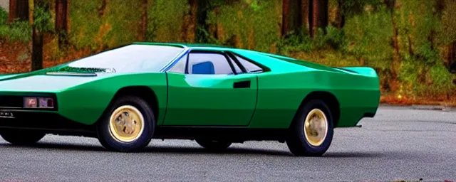 Image similar to a single 1 9 7 6 lotus esprit and 1 9 6 9 dodge charger hybrid, dslr