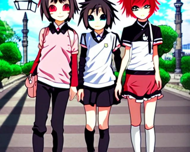 Image similar to chihiro! fujisaki, felix! argyle, chihiro! meets felix, chihiro and felix are walking through instanbul, anime art