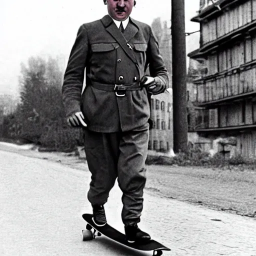 Image similar to hitler riding skateboard