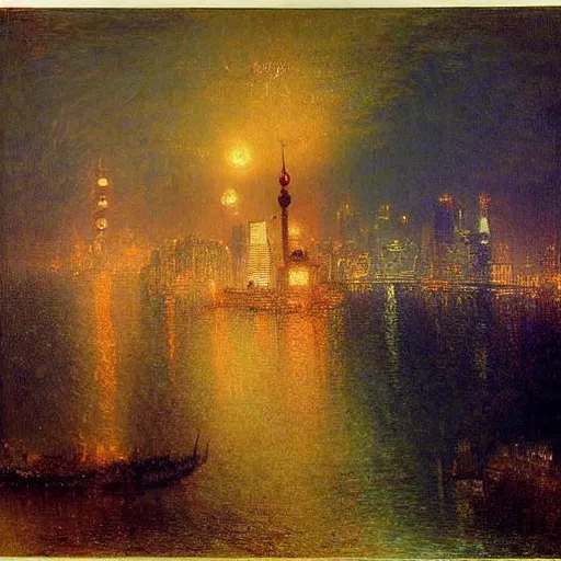Prompt: Shanghai, night, China, Turner