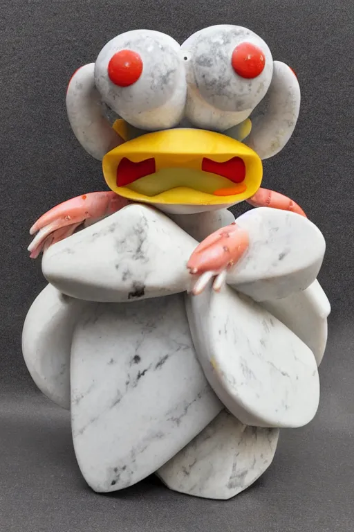 Image similar to eugene krabs of bikini bottom, marble sculpture