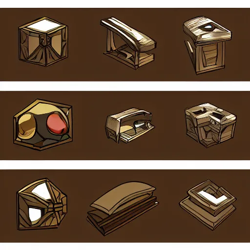 Prompt: icon set , davinci style, concept art, raytracing