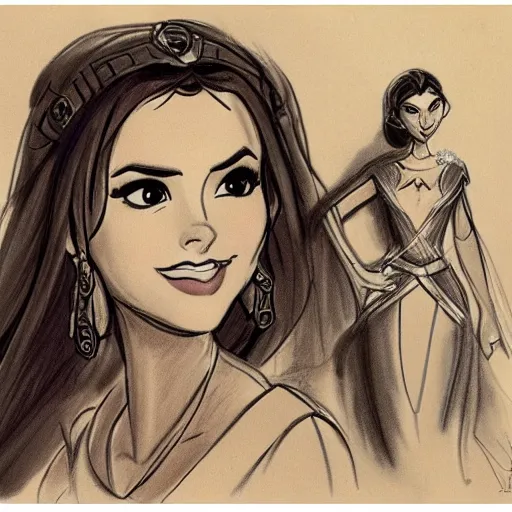 Image similar to milt kahl sketch of victoria justice as princess padme from star wars episode 3