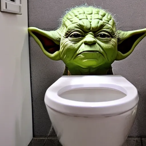 Image similar to toilet with angry facial expression, used by yoda