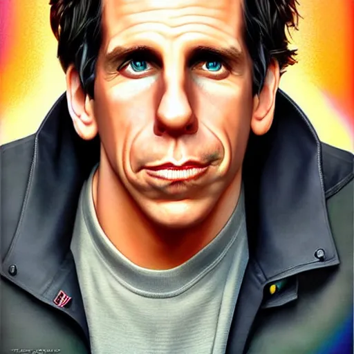 Image similar to ben stiller portrait, Pixar style, by Tristan Eaton Stanley Artgerm and Tom Bagshaw.