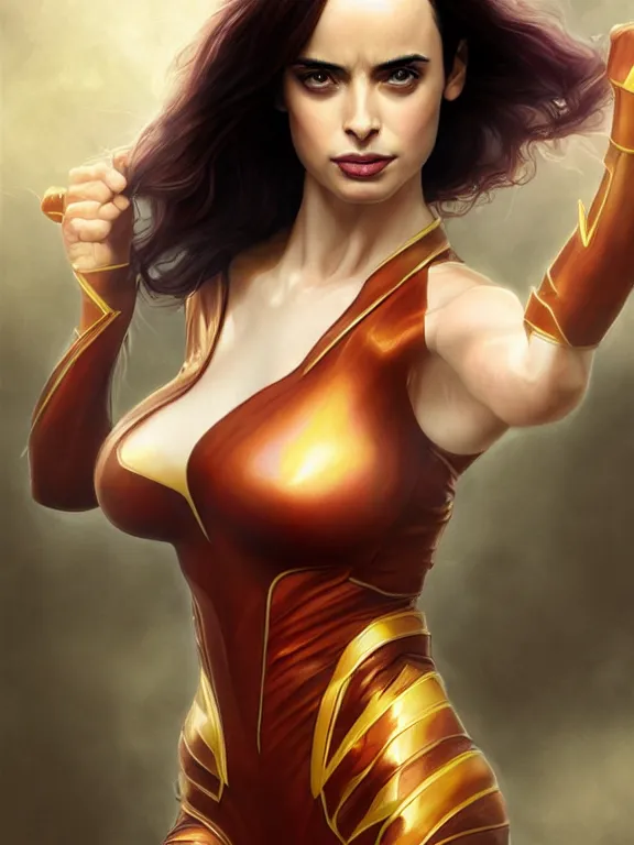 Prompt: krysten ritter as jean grey, digital painting, extremely detailed, 4 k, intricate, brush strokes, mark arian, artgerm, bastien lecouffe - deharme